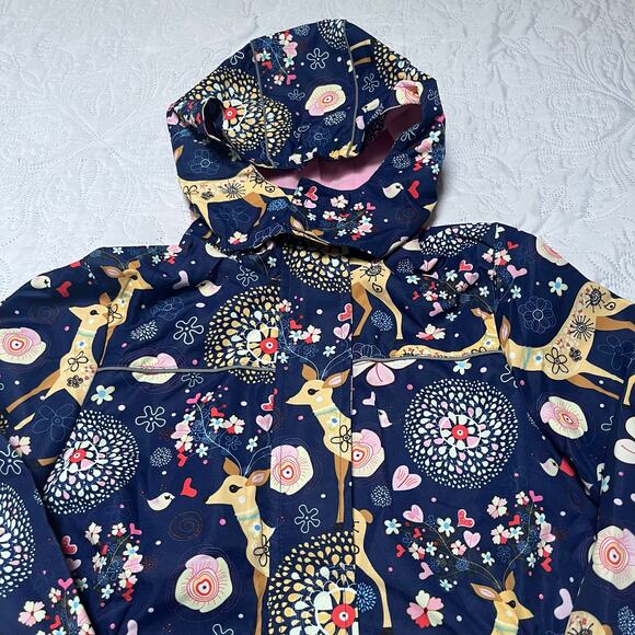 NWT Resogaa Fleece Lined Rain Jacket with Hood Size 140 - Picture 6 of 8